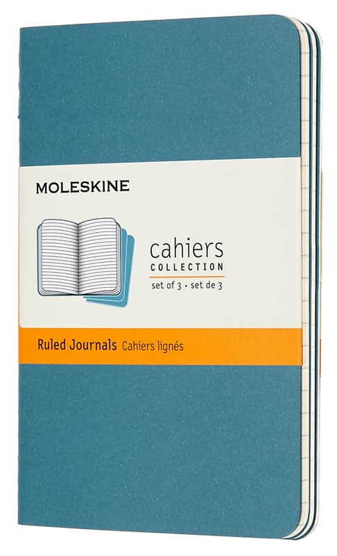 Блокнот Moleskine CAHIER JOURNAL Pocket 90x140мм обложка картон 64стр. линейка голубой (3шт)
